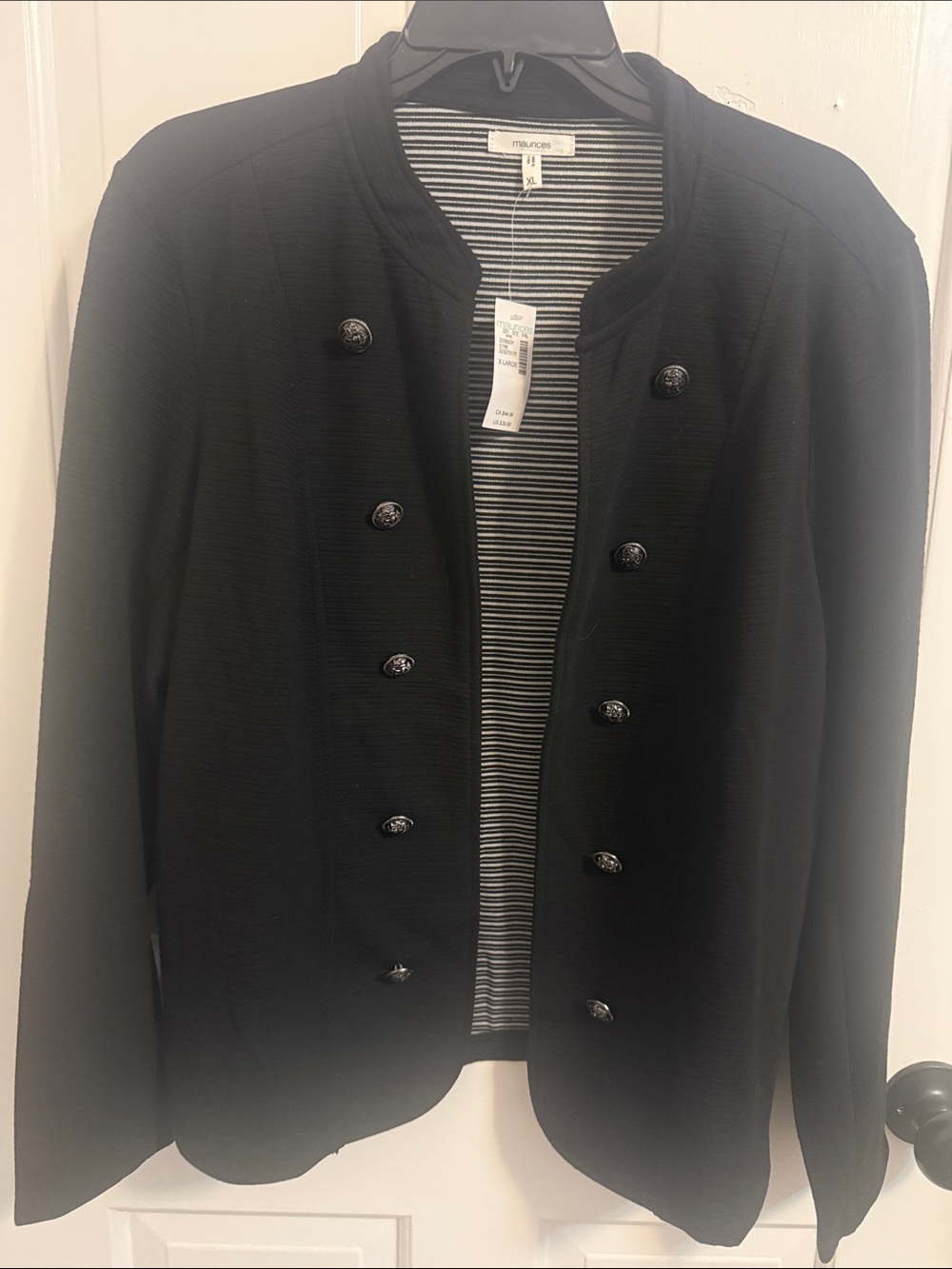 Maurice's NWT XL Women’s Black Military-Style Button Jacket